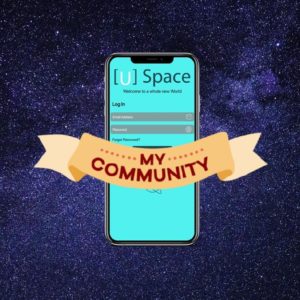 Screenshot of USpace login screen floating in galaxy - Milky Way Galaxy by Felix Mittermeier /Pexels.com