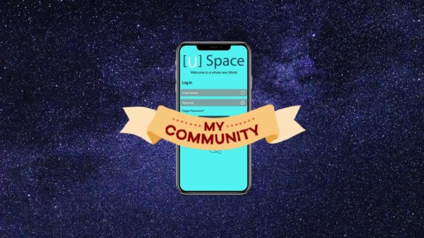 Screenshot of USpace login screen floating in galaxy - Milky Way Galaxy by Felix Mittermeier /Pexels.com