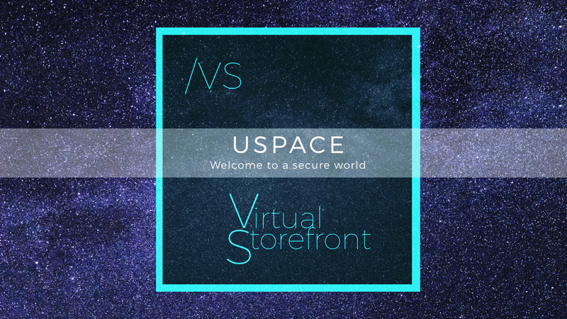 USpace Virtual Storefront logo floating in Milky Way by Felix Mittermeier on Pexels